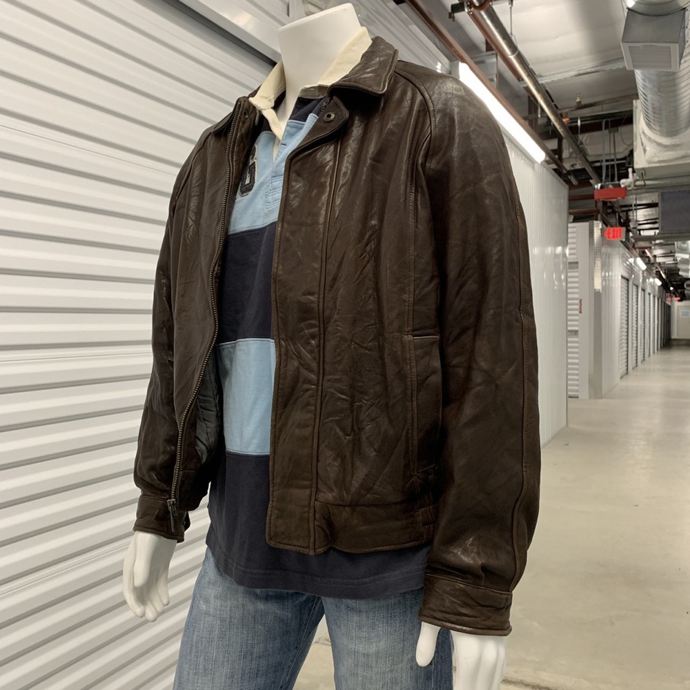 Vintage leather London Fog bomber jacket
